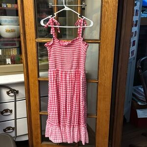Draper James Pink Gingham Sundress